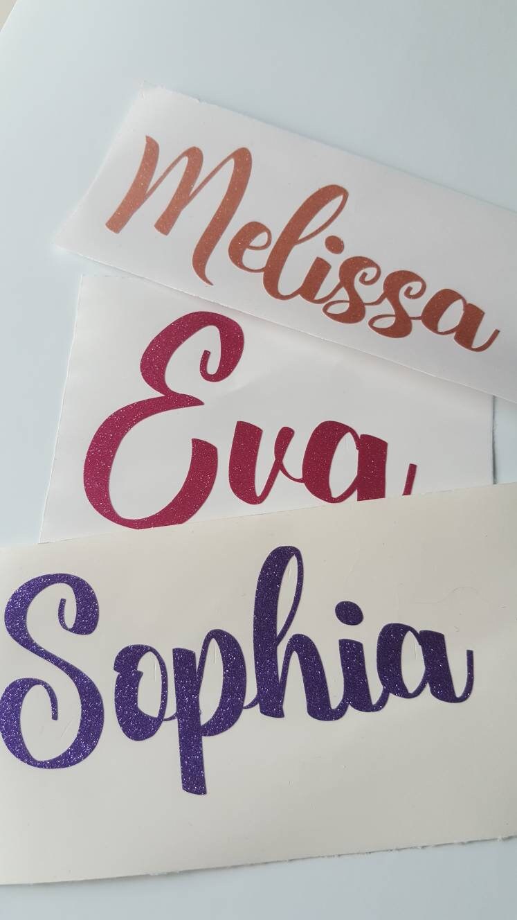 personalised name vinyl decal glitter name sticker custom