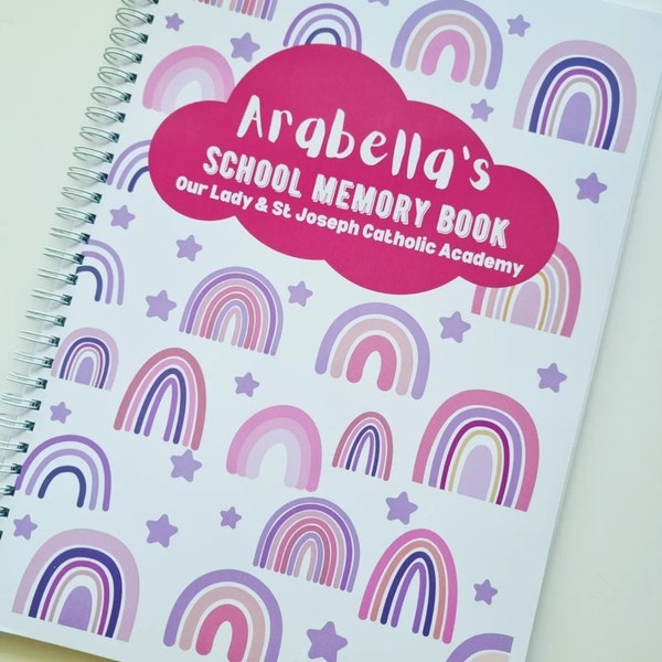 Girls School Memory Book, Nursery To Year 6 School Book, First Day At School, School Journal, School Diary, A4 Primary School Memory Book