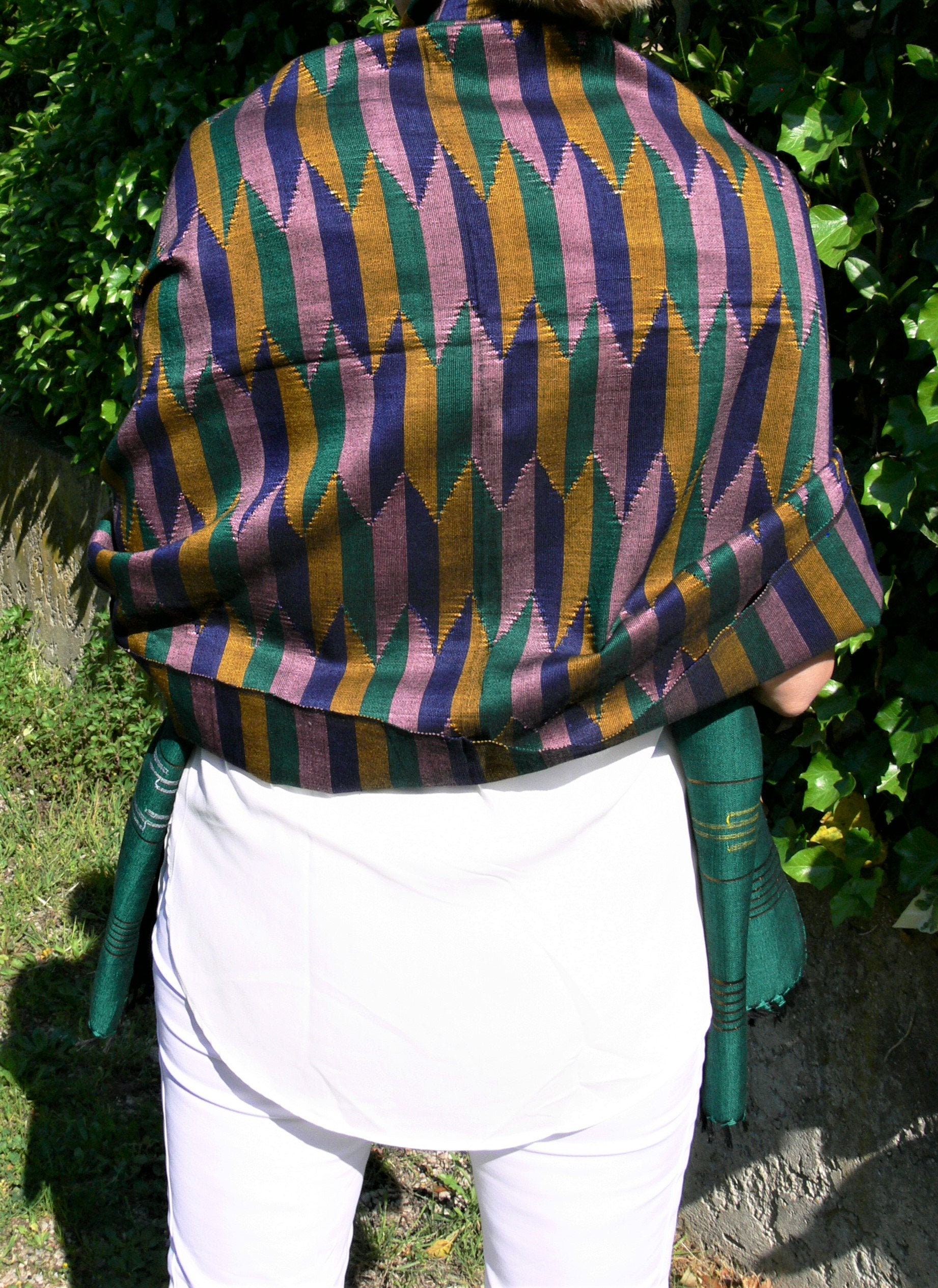 Superbe Etole/Châle, 100% Coton, 181x76cm, Dhaka, Tissu Traditionnel Népalais, Bohème Chic, ou Tentu