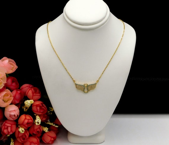 Ladies Angel Wings Necklace Gold Angel Wing Pendant Guardian