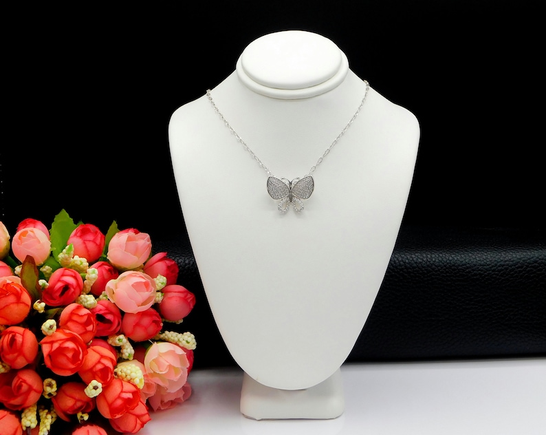 Butterfly Charm Necklace Butterfly Pendant Necklace Bridesmaid Gift Butterfly Necklace 925 Silver Butterfly Chain Sterling Silver