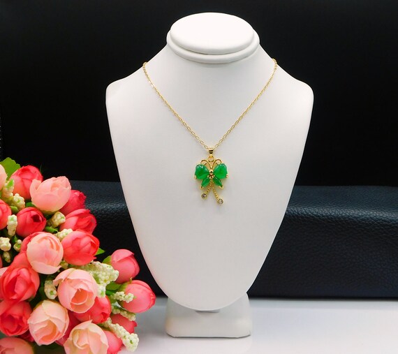 Jade butterfly necklace gold deals