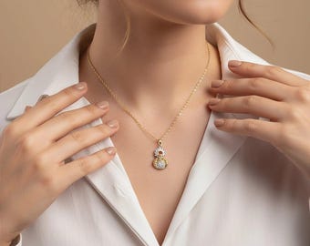 Gold-Filled Laughing Buddha Pendant Necklace • Luck & Protection