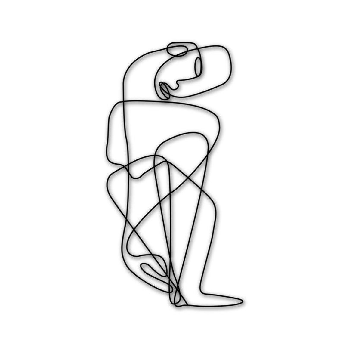 Pablo Picasso One Line Drawing Metal Wall Art Large Abstract Etsy