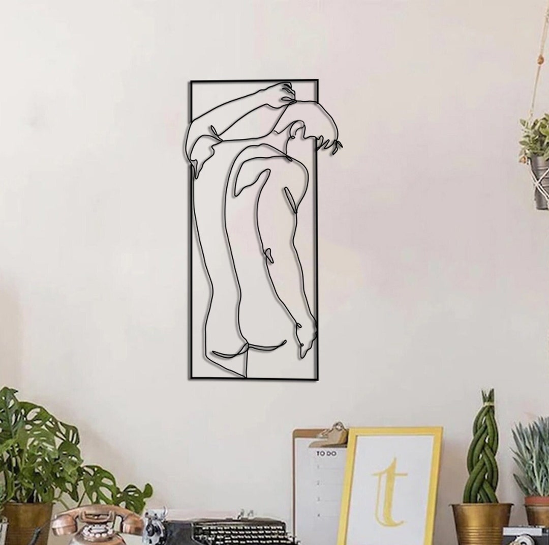 Naked Man Sculpture Over Bed Metal Wall Art Modern Masculine Etsy