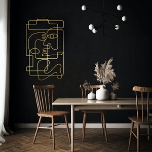 Pablo Picasso abstracte woonkamer kunst aan de muur, één lijntekening kubisme stijl minimalistische metalen muur kunst, draad kunst Mid Century huis muur opknoping afbeelding 6