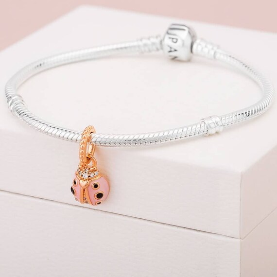 Lucky Pink Ladybird Pendant Charm 