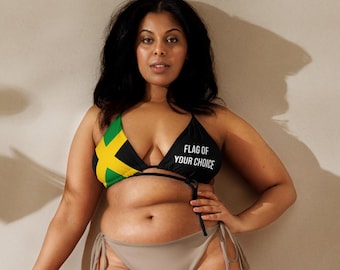 Jamaica 2 Flag Bikini Top, Large Bust Swimwear, Jamaica, Barbados, Trinidad, Guyana, St. Lucia, Antigua, Carnival, Monday Wear