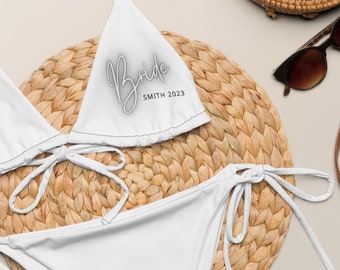 Personalized Bride Bikini, Custom Swimwear, Bride & Groom, Bridal Party, Name GIft,  Bachelorette, Honeymoon, Custom Swimsuit