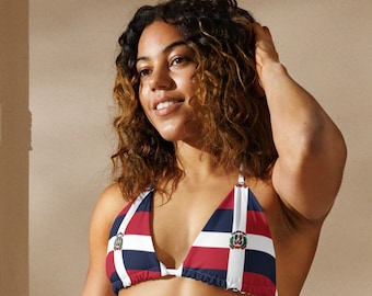 Dominican Republic Flag, String Bikini Top, Swimsuit Top, Dominican Pride, Plus Size Swimwear, Large Bust Swimsuit, Bikini Set