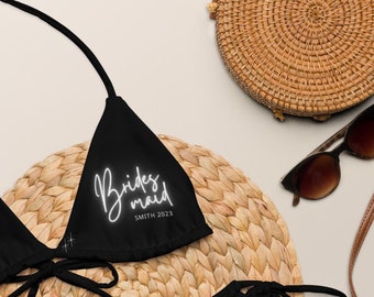 Personalized Bridesmaid Bikini, Bride & Groom, Bridal Party, Bachelorette, Name Gift, Custom Swimsuit, Custom SwimwearGift for Wedding