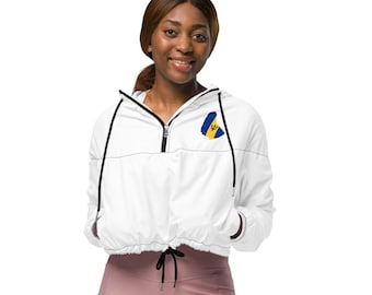 Barbados Cropped Windbreaker, Bajan Jacket, Personalized Barbados Clothing, Fall Coat, Pull Over, Water-resistant Jacket