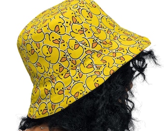 Rubber Duck Reversible bucket hat, Yellow Hat