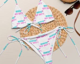Nurse Off Duty Bikini, Nurse Swimwear, Nurse Gifts,, Bikini Set