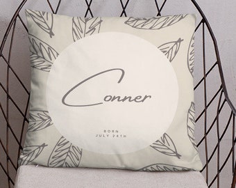 Personalized Neutral Name Pillow
