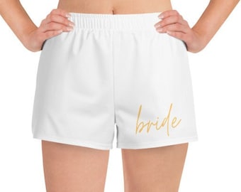 Personalized Bride Shorts, Swim Shorts, Women’s Athletic Shorts, Bride Gift, Honeymoon, Wedding, Bachelorette, Bride Swimwear, Plus Size