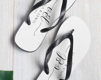 Personalized Flip-Flops, Couple Gift, Wedding, Honeymoon, Bride and Groom, Bridesmaids, Groomsmen, SandalsGift to Wife, Gift for Fiance