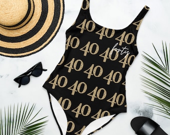 40th Birthday One Piece Swimsuit, Birthday Swimsuit, 40th Birthday Gift for Women, Forty & Fabulous, Forty AF Birthday Girl , Birthday Trip