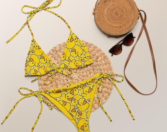 Rubber Duck Bikini, Rubber Duckie, Duck Clothing, Duck Swimsuit, Navy Blue bikini, Duck Clothing Bikini, Bikini Set, Yellow Duck