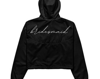 Custom Windbreaker, Cropped Jacket, Bridesmaid Gift, Bride Gift, Honeymoon, Bachelorette Party, Personalized Gift
