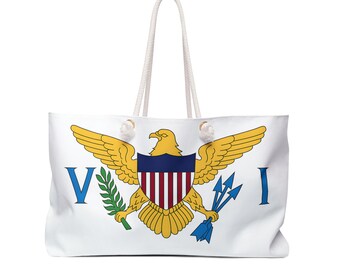 US Virgin Islands Weekender Bag, USVI, Caribbean, Travel Bag, Teacher Tote