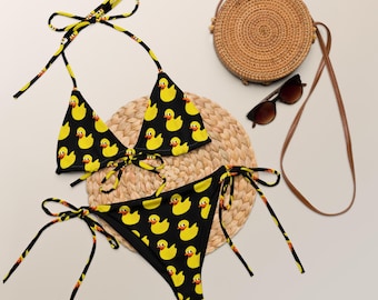 Rubber Duck Bikini, Rubber Duckie, Duck Clothing, Duck Swimsuit, Black bikini, Duck Clothing Bikini,, Bikini Set