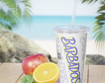 Barbados Carnival Cup, Plastic Tumbler with Straw