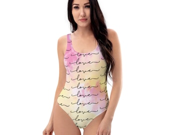 Love Tie Dye One-Piece Swimsuit ~ Tie-Dye Swimwear ~ Beach Wear