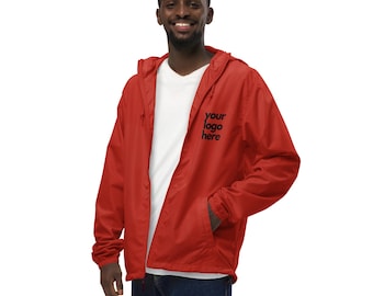 Custom Unisex lightweight zip up windbreaker, Spring Jacket, Fall Coat, Water resistant, Personalized Gift, Company Merch