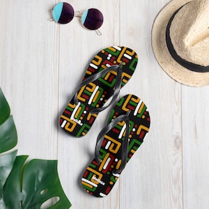 Juneteenth Flip-Flops, Custom Flip Flops, Name Gift, Juneteenth Girl, Sandals Women, Sandals Men, African American, Black