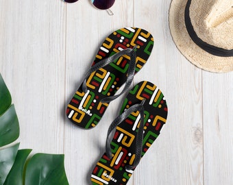 Juneteenth Flip-Flops, Custom Flip Flops, Name Gift, Juneteenth Girl, Sandals Women, Sandals Men, African American, Black
