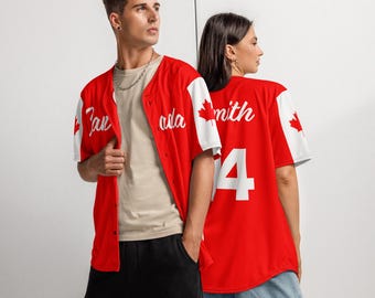 Personalized Canada Baseball Jersey, Canada Short Sleeve Shirt, Name Gift, Custom Canada Gift, Canada Day