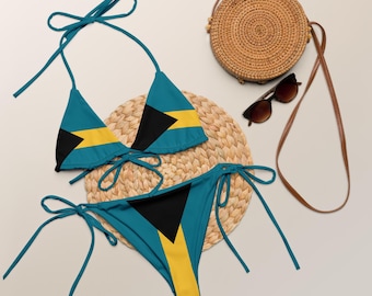 Bahamas Flag Bikini Set, Bahamian Swimsuit, Plus Size Swimwear, Large Bust Swimwear