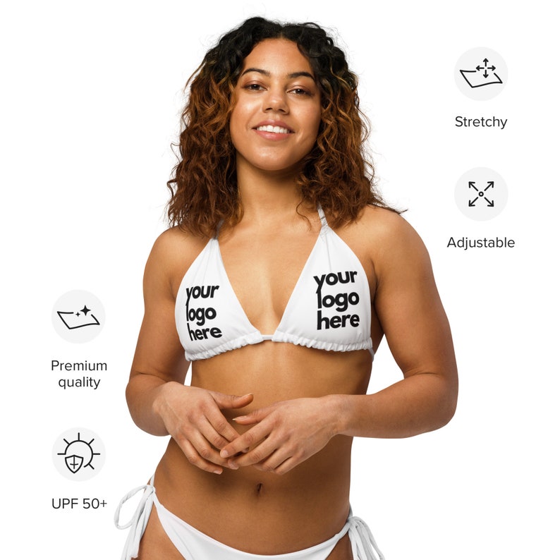 Custom Bikini Top, Custom Swimwear, Company Logo, Event Branding, Personalized Swimsuit,