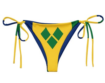 Saint Vincent and the Grenadines Bikini Bottom, St Vincent, Plus Size Swimwear, Large Bust Swimsuit, Carnival
