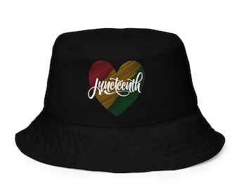 Juneteenth Reversible bucket hat, Freeish since 1865, Black History, African American