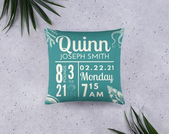 Personalized Under the Sea  Stats Pillow