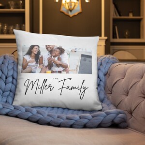 Personalized Family Photo Pillow, Mother&#39;s Day Gift, Family Gift, Gift for mom, Custom Mother&#39;s Day Gift, Calligraphy, Grandma Gift