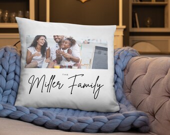 Personalized Family Photo Pillow, Mother's Day Gift, Family Gift, Gift for mom, Custom Mother's Day Gift, Calligraphy, Grandma Gift