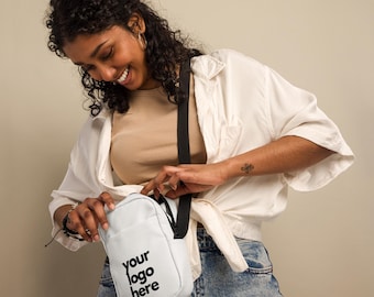 Custom Crossbody Bag, Utility Bag, Company Merch, Customizable Tag, Unisex Bag