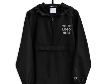 Custom Jacket, Customizable Windbreaker, Company Logo, Company Gift, Embroidered Jacket, Champion, Rain Jacket, Pull Over Coat
