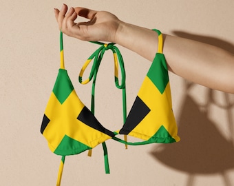 Jamaica String, Bikini Top, Large Bust Swimwear, Jamaica Swimwear, Jamaican Clothing, Jamaican Flag Swimsuit, Rasta Bikini, Plus Size