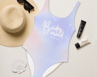Custom Bridesmaid, One-Piece Swimsuit, Tye Dye Swimsuit, Bridesmaids Gift, Bridesmaid Swimwear, Bachelorette Party, Plus Size Swimsuit