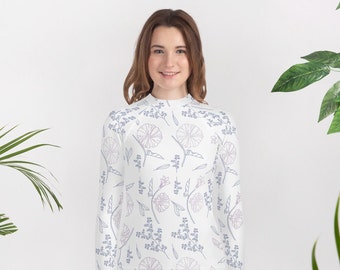 Floral Youth Rash Guard, Long Sleeve Swim Top, Swimwear, Sun Protection, Kids swimwear, TOP ONLYgift for toddler, Girls swimwear Tankini