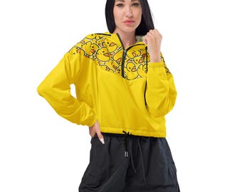 Rubber Duck Windbreaker,  Cropped Jacket, Rubber Duckie, Yellow Coat, Spring Jacket, Waterproof,
