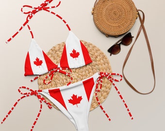 Canada Bikini, Maple Leaf Bikini, Red Bikini, White Bikini, Canada Day, Canadian Girl, Red swimsuit, White swimsuit