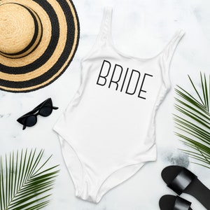 Bride One-Piece Swimsuit, Custom Bridal Swimsuit, Bachelorette Party, Future Mrs Swimsuit, Bride Squad Swimsuit, Bridal bathing suit