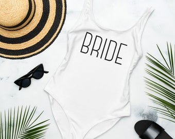 Bride One-Piece Swimsuit, Custom Bridal Swimsuit, Bachelorette Party, Future Mrs Swimsuit, Bride Squad Swimsuit, Bridal bathing suit