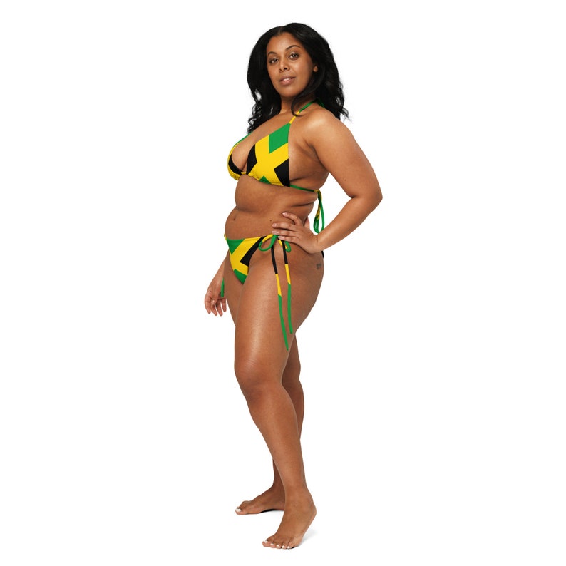 Jamaica String Bikini, Large Bust Swimwear, Jamaica Swimwear, Jamaican Clothing, Jamaican Flag Swimsuit, Rasta Bikini, Plus Size