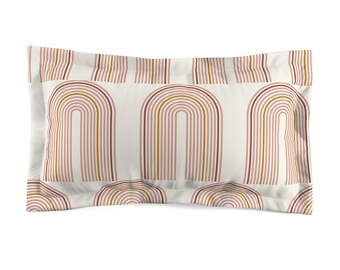 Boho Rainbow Microfiber Pillow Sham, neutral bedroom decor